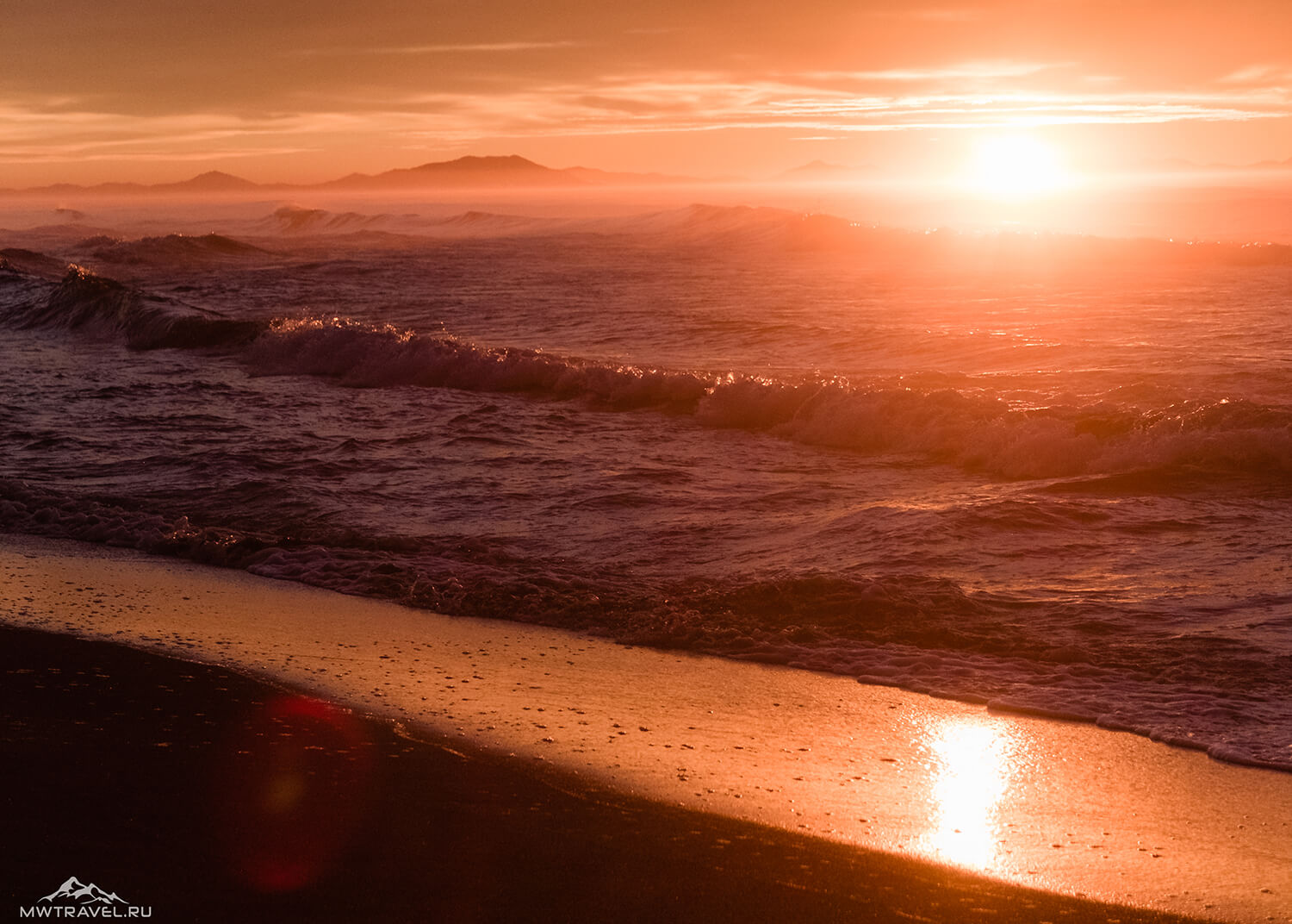 Поход по Камчатке: закат океан халактырский пляж